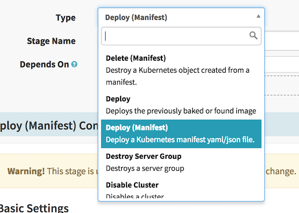 deploy manifest