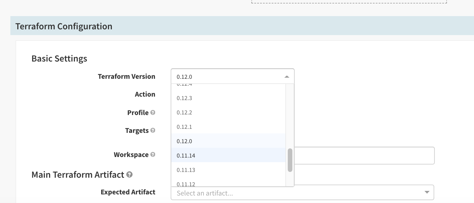 Terraform version to use